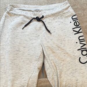 Calvin Klein women's Light Gray Joggers with Black Logo